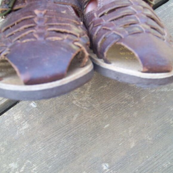 Leather Toddler Huarache Closed Toe Sandals Size 4 - Picture 3 of 6